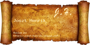 Joszt Henrik névjegykártya